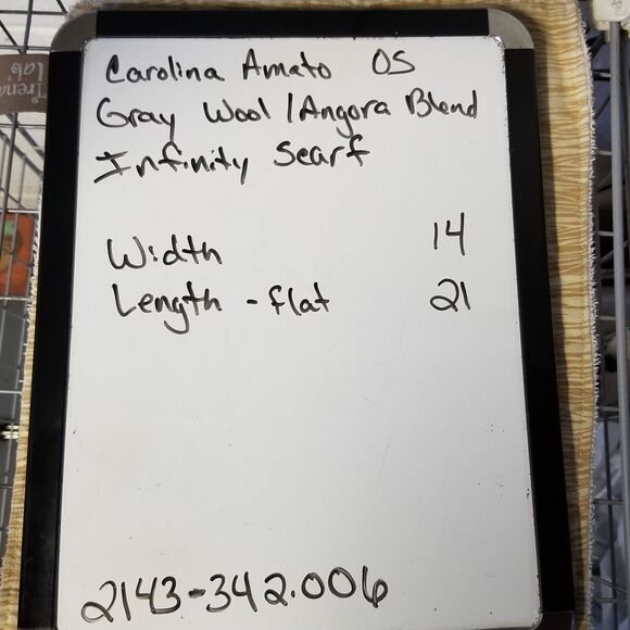 Carolina Amato Infinity Scarf Gray Wool Angora Blend Colorful Covered Buttons - Picture 4 of 4